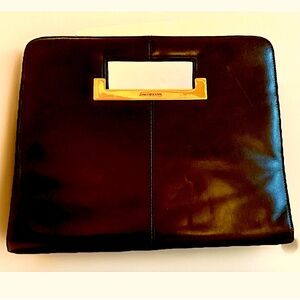 🖤JONES NEW YORK🖤 VTG LEATHER SQUARE SECTION CLUTCH PURSE EUC🗽